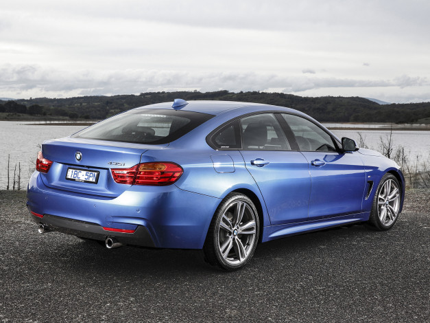 Обои картинки фото автомобили, bmw, 435i, синий, 2014г, f36, au-spec, package, sport, coupе, m, gran