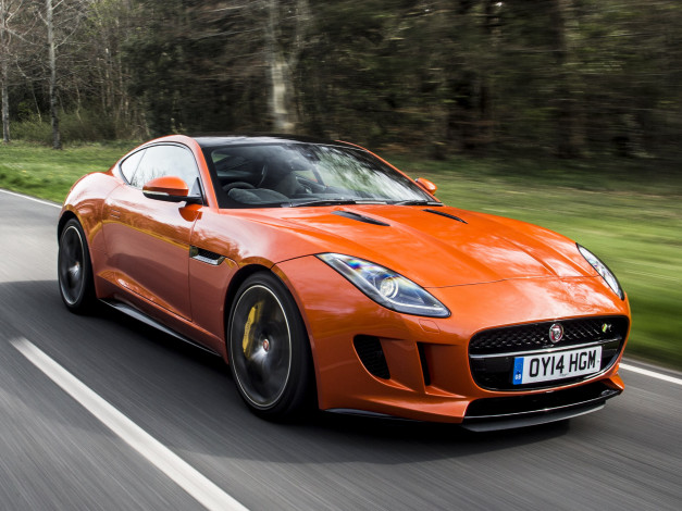 Обои картинки фото автомобили, jaguar, uk-spec, 2014г, r, coupе, f-type