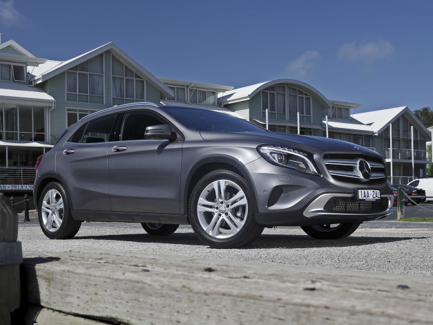 Обои картинки фото автомобили, mercedes-benz, серый, 2014г, x156, au-spec, cdi, 200, gla