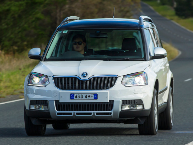 Обои картинки фото автомобили, skoda, светлый, 2014г, au-spec, outdoor, э, yeti