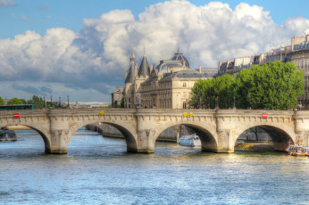 обоя pont neuf,  paris, города, париж , франция, мост, река, дворец