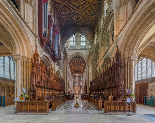 Обои картинки фото peterborough cathedral choir, интерьер, убранство,  роспись храма, собор