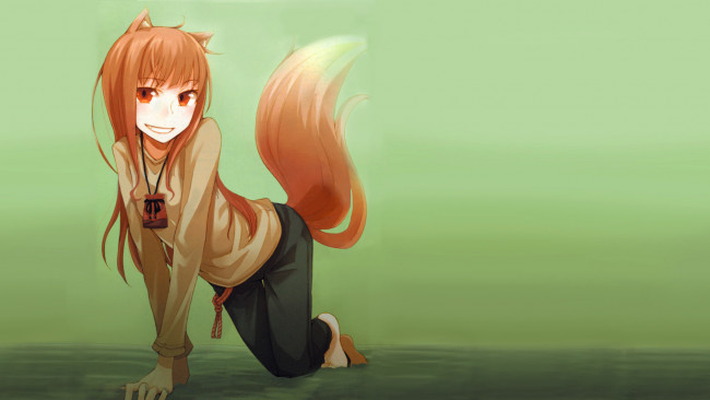 Обои картинки фото аниме, spice and wolf, ayakura, juu, девушка, арт, horo, spice, and, wolf