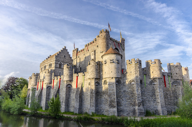 Обои картинки фото castle of gent,  belgium, города, замки бельгии, цитадедь