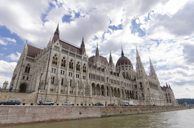 Обои картинки фото parliament of hungary,  budapest, города, будапешт , венгрия, река, набережная, парламент