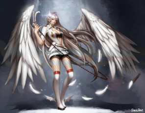 Картинка arad+no аниме ангелы +демоны девушка взгляд фон ангел