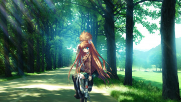 Картинка аниме rewrite девушка фон взгляд