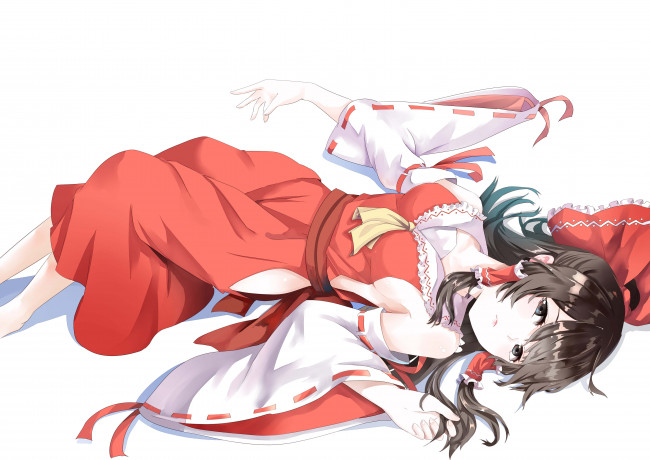 Обои картинки фото аниме, kantai collection, hakurei, reimu