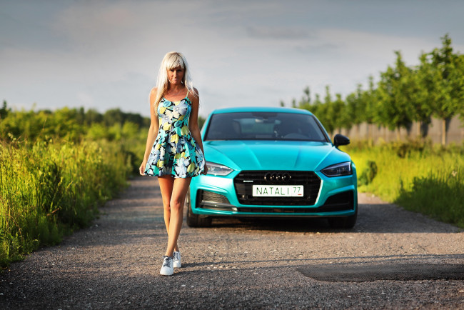 Обои картинки фото автомобили, -авто с девушками, audi, a5, natali