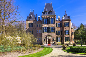 Картинка keukenhof+castle netherlands города замки+нидерландов keukenhof castle