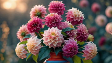 обоя 3д графика, цветы , flowers, георгины