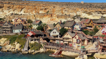 обоя popeye village, malta, города, - панорамы, popeye, village