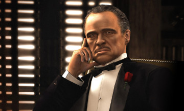 обоя видео игры, the godfather, мафиози, бандит, костюм, роза