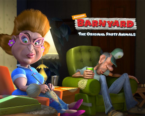 обоя barnyard, мультфильмы, the, original, party