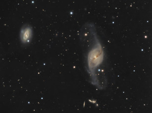 Картинка ngc 3718 3729 космос галактики туманности