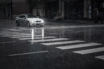 Картинка bmw m3 автомобили тротуар дождь