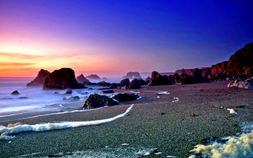 Картинка new life is coming природа побережье пляж море облака скалы камни волны пена