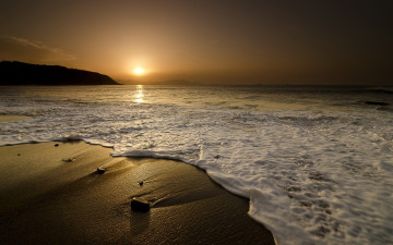 Картинка природа восходы закаты море пляж закат