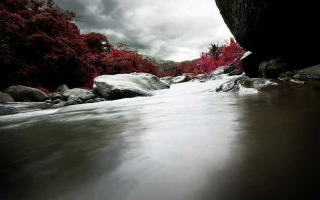 Обои картинки фото river, point, of, view, природа, реки, озера, река, деревья, камни