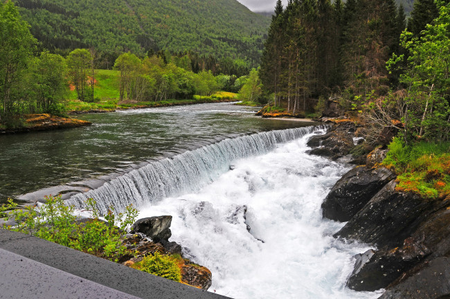 Обои картинки фото норвегия, loen, природа, водопады, водопад, река