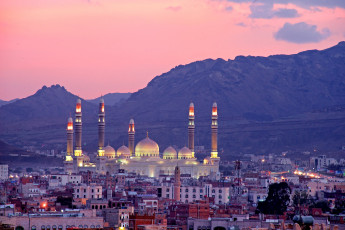 обоя сана , йемен, города, - столицы государств, мечеть, панорама