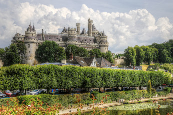 обоя chateau de pierrefonds,  france, города, замки франции, парк, замок, река