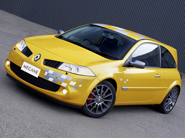 Обои картинки фото автомобили, renault, желтый, rs, r26, au-spec, megane