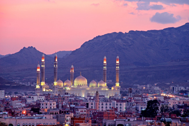 Обои картинки фото сана , йемен, города, - столицы государств, мечеть, панорама