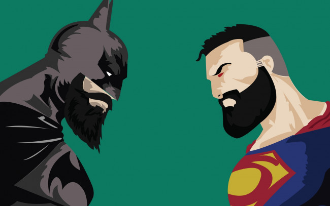 Обои картинки фото рисованное, комиксы, batman, v, superman, dawn, of, justice, powerful, strong, yuusha, hero, bat, vs, with, beard, super