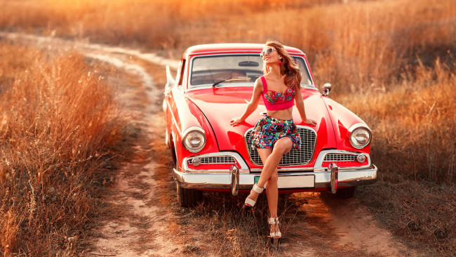 Обои картинки фото автомобили, -авто с девушками, studebaker