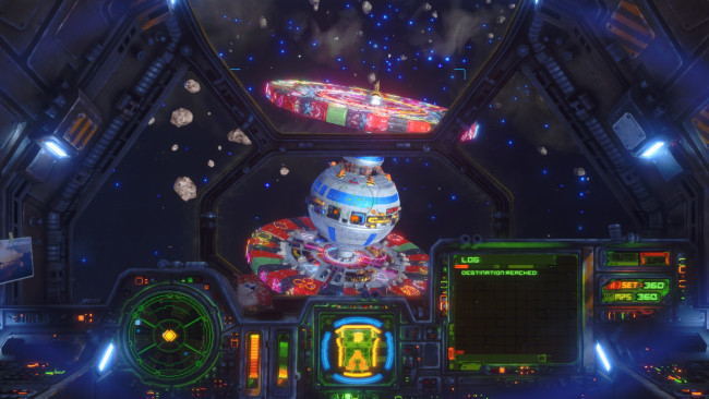 Обои картинки фото видео игры, rebel galaxy outlaw, космос, корабль, метеориты