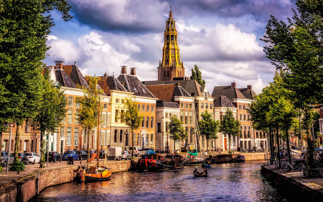 Обои картинки фото groningen, netherlands, города, - улицы,  площади,  набережные