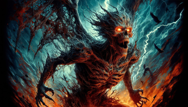 Обои картинки фото 3д графика, ужас , horror, демон, нежить, энергия