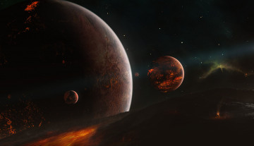 Картинка космос арт планеты звездная система