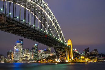 Картинка sydney australia города сидней австралия harbour bridge мост ночной город