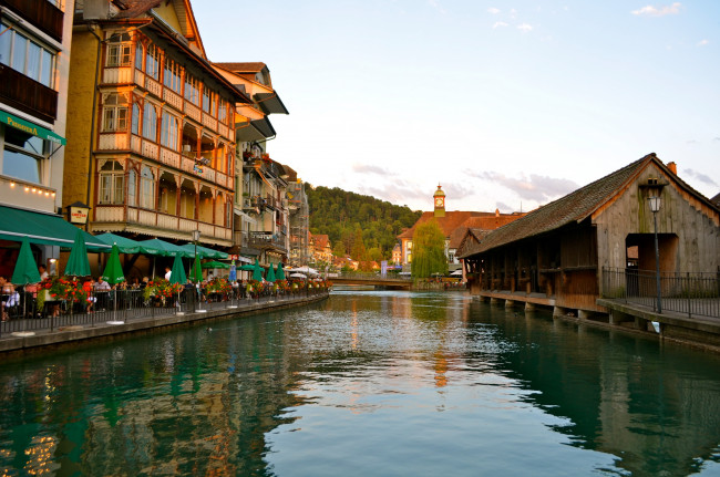 Обои картинки фото switzerland, rueggisberg, города, улицы, площади, набережные, река, дома