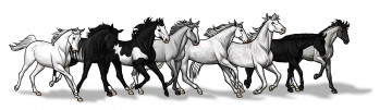 Картинка рисованные животные лошади