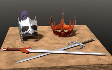 Картинка оружие 3d мечи стол
