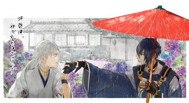 Обои картинки фото аниме, touken ranbu, парни