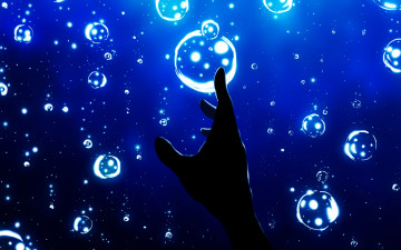 Картинка аниме unknown +другое пузыри под водой рука