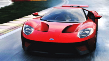 Картинка ford+gt автомобили ford красный скорость дорога