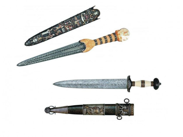 Обои картинки фото ножи, фараон, арес, оружие, холодное