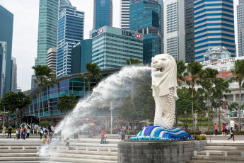 обоя города, сингапур, фонтан