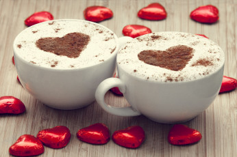 Картинка еда кофе кофейные зёрна капучино рисунок сердце сердечко кружка кружки чашка шоколад фольга
