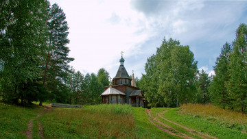 обоя церковь, на, оз, светлояр, города, православные, церкви, монастыри, лес, небо