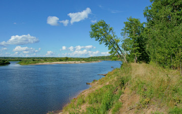 Картинка ветлуга природа реки озера река берег лес небо облака