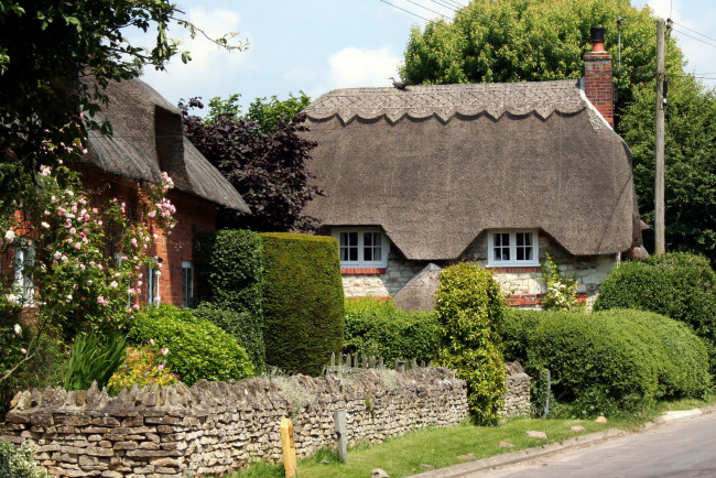 Обои картинки фото tha, ashbury, oxfordshire, города, здания, дома, улица, растения, ландшафт