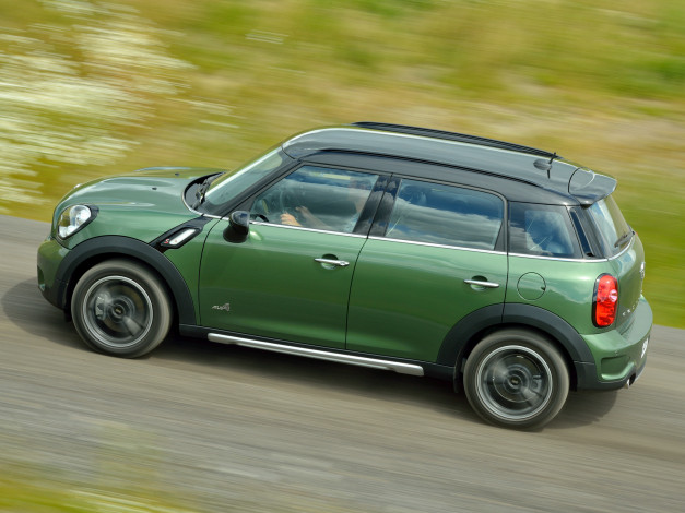 Обои картинки фото автомобили, mini, s, countryman, зеленый, r60, 2014г, cooper