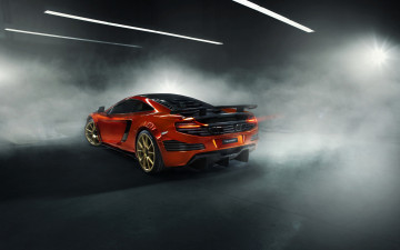 Картинка автомобили mclaren туман свет оранжевый mansony макларен mp4-12c
