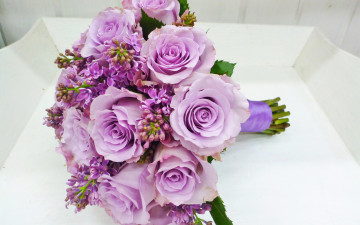 Картинка цветы букеты +композиции букет сиреневые сирень rose розы lilac bouquet